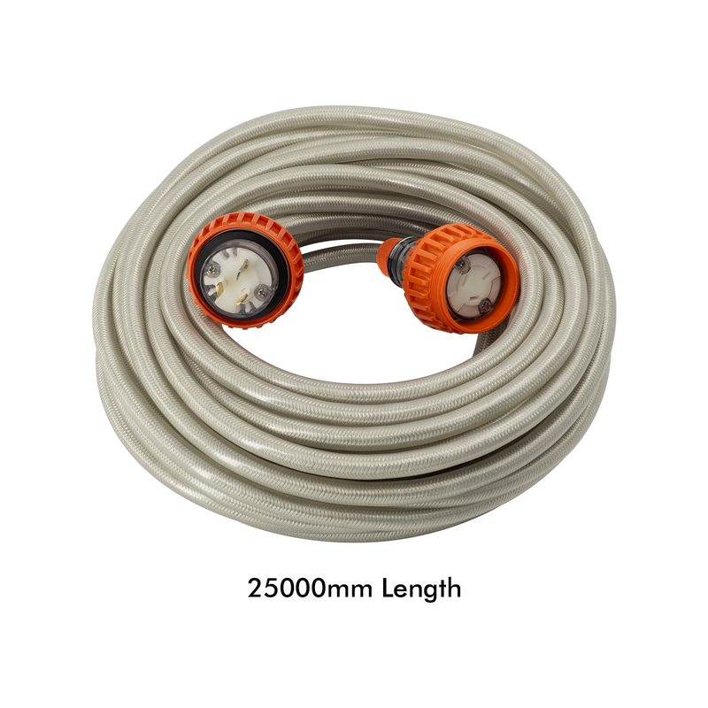 DETA 25m IP66 Heavy Duty Metal Braided Earth Screed Extension Lead