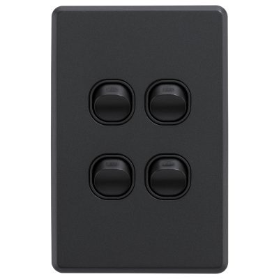 Matte black vertical wall switch